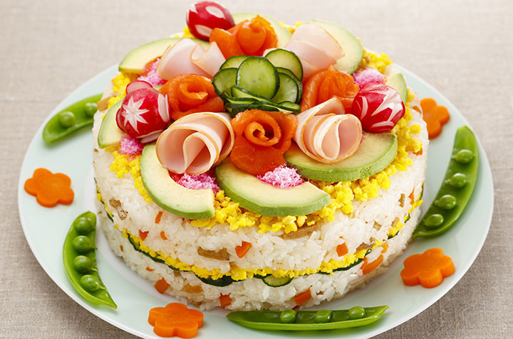 お花のケーキすし