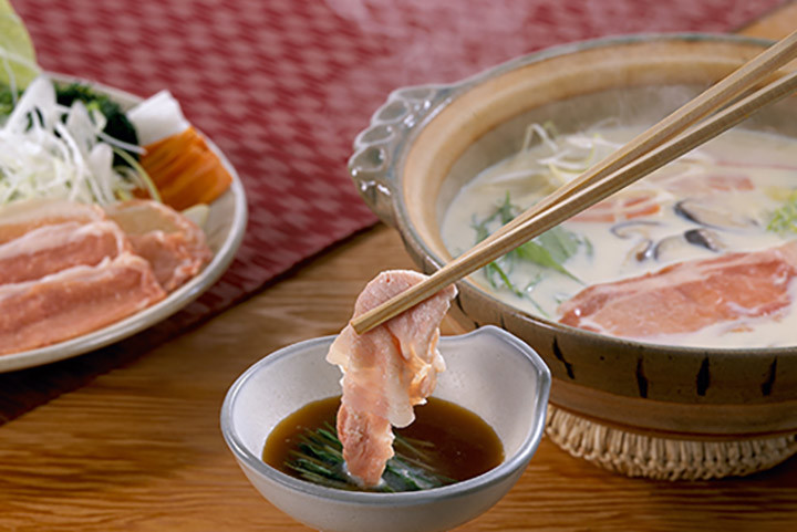 豚肉と野菜の豆乳しゃぶしゃぶ