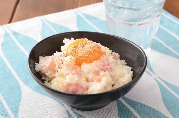 レンジで簡単カルボ飯