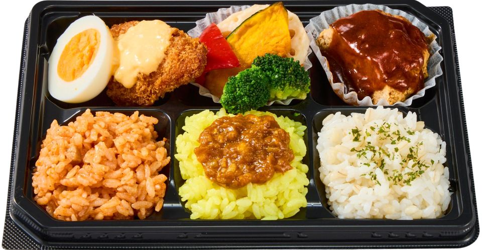 1食分緑黄色野菜のお弁当（ちょこっとずつ楽しめる洋風6マス弁当）