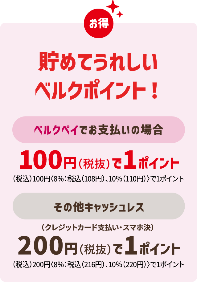 貯めてうれしいベルクポイント！