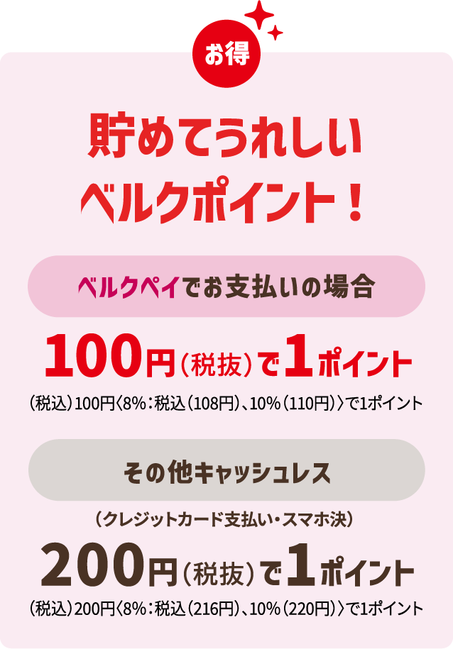 貯めてうれしいベルクポイント！