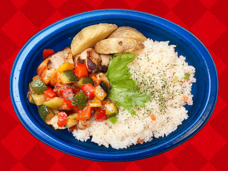 彩り野菜トマトソース チキン＆ピラフ