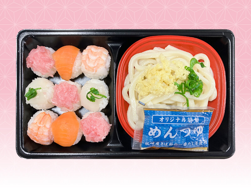 彩り！ぱくぱく手まり寿司＆うどんセット