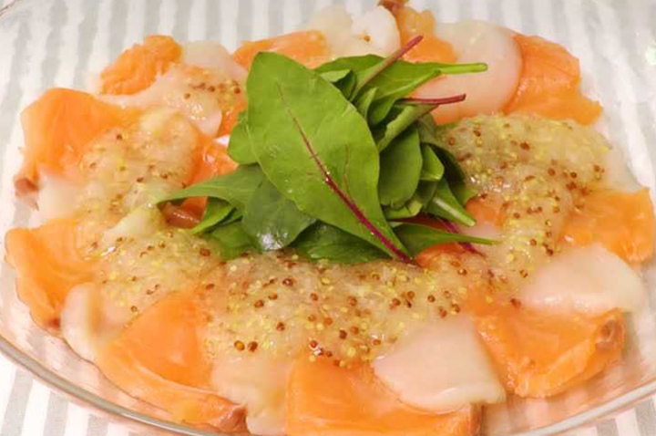 ソースが決め手！ 魚介のマスタードソースカルパッチ