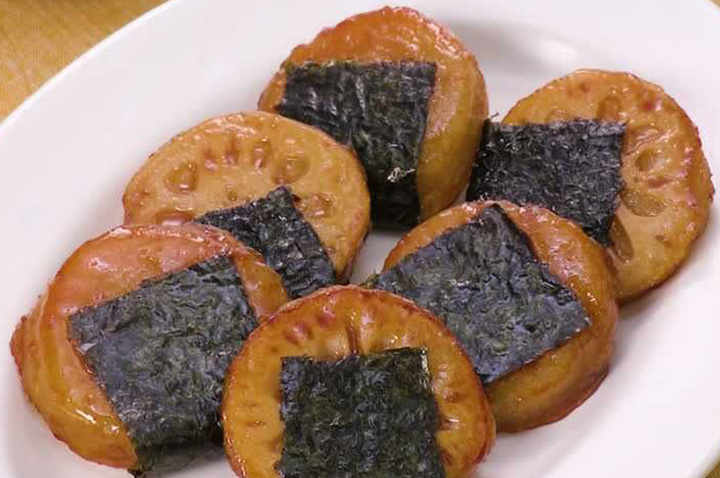 もっちり食感にハマる♪ 磯辺れんこんもち