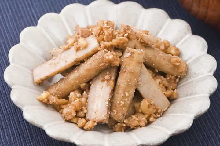 風味を楽しむ♪新ごぼうのごまくるみ和え