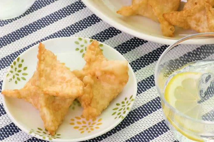 おつまみにもぴったり！明太ポテトのチーズ揚げ餃子