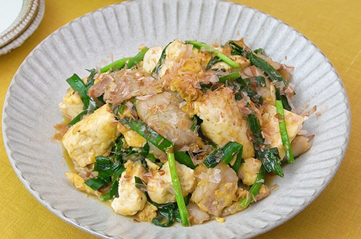 ごはんがすすむ！豚バラとニラの豆腐チャンプルー